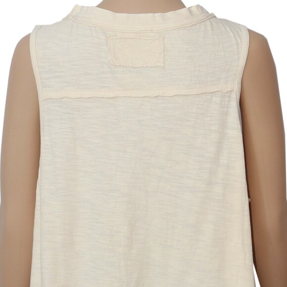 Free People We The Free Henley Top Sleeveless Button Asymmetrical Tank S - Picture 6 of 6